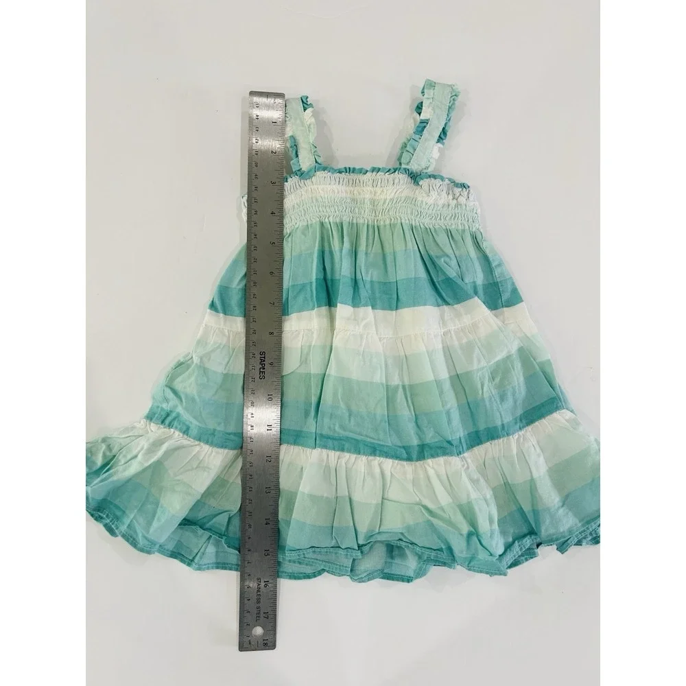 Baby GAP Striped Toile Summer Dress Baby Girls 6-12‎ Months Blue Smocked Beach